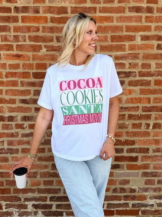 Cocoa Cookies Santa Movies Boxy Comfort Color Tee - Limeberry Designs