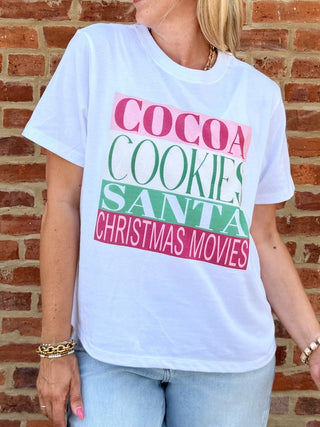 Cocoa Cookies Santa Movies Boxy Comfort Color Tee - Limeberry Designs