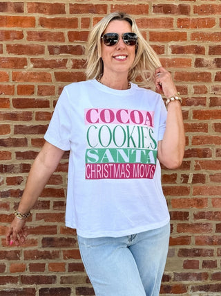 Cocoa Cookies Santa Movies Boxy Comfort Color Tee - Limeberry Designs