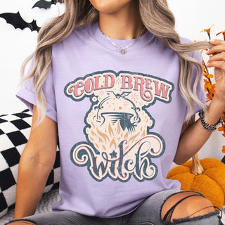 Cold Brew Witch Comfort Color Wholesale Graphic Tee - Rapid Shipping - Limeberry Designs