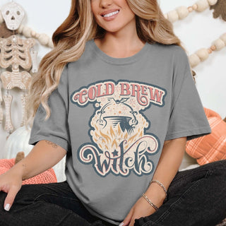 Cold Brew Witch Comfort Color Wholesale Graphic Tee - Rapid Shipping - Limeberry Designs