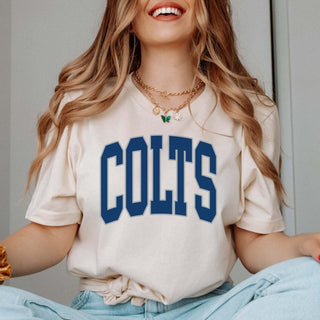 Colts Collegiate Letter Bella Graphic Tee - Limeberry Designs