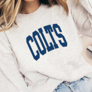 Colts Collegiate Letter Graphic Sweatshirt + Hoodie