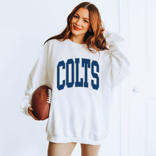 Colts Collegiate Letter Graphic Sweatshirt + Hoodie