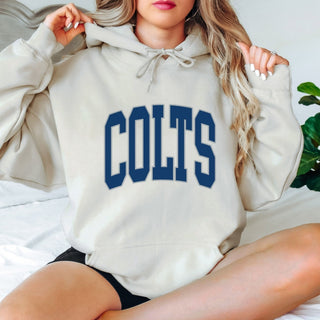 Colts Collegiate Letter Graphic Sweatshirt + Hoodie