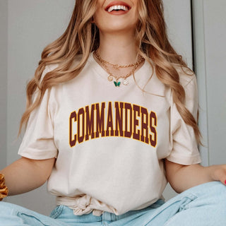 Commanders Collegiate Letter Bella Graphic Tee - Limeberry Designs