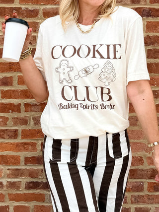 Cookie exchange shirt with Cookie Club lettering for holiday baking days