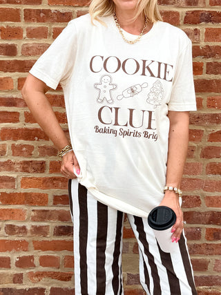 Cookie Club Christmas baking tee in soft natural cotton