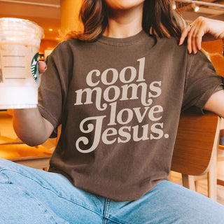 Cool Moms Love Jesus Comfort Color Graphic Tee - Limeberry Designs