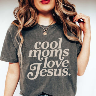 Cool Moms Love Jesus Comfort Color Graphic Tee - Limeberry Designs