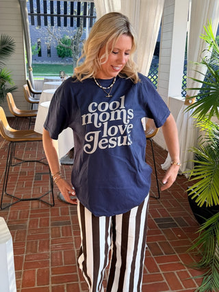 Cool Moms Love Jesus Comfort Color Graphic Tee - Limeberry Designs