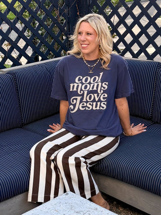 Cool Moms Love Jesus Comfort Color Graphic Tee - Limeberry Designs