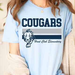 Cougars Stripe with Cougar - Hunt Club Elementary - Limeberry Designs