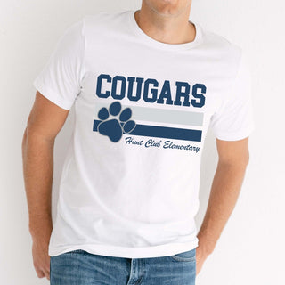 Cougars Stripe with Paw - Hunt Club Elementary - Limeberry Designs