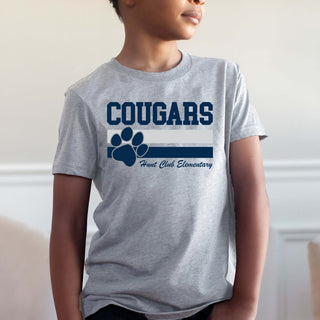 Cougars Stripe with Paw - Hunt Club Elementary - Limeberry Designs