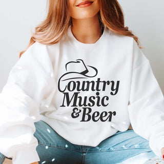 Country Music & Beer Sweatshirt - Fast Shipping - Limeberry Designs