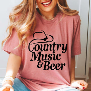 Country Music & Beer Tee - Quick Shipping - Limeberry Designs