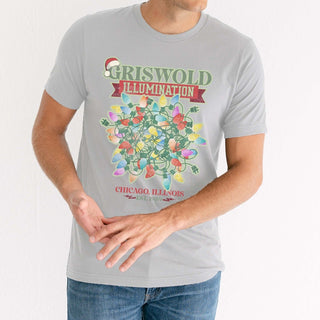 Couple Christmas Griswold Illumination & Clark Shocked Bella Graphic Tee - Limeberry Designs