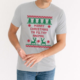 Couple Christmas Home Security & Filthy Animal Ugly Sweater Bella Graphic Tee - Limeberry Designs