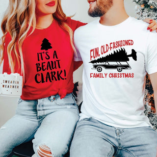 Couple Christmas It's A Beaut & Fun Old Fashioned Bella Graphic Tee - Limeberry Designs