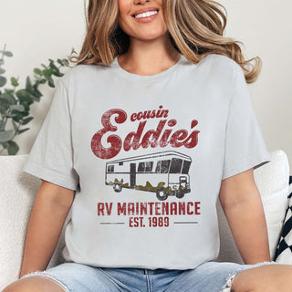 Couple Christmas Premium Eggnog & Uncle Eddie's Maintenance Bella Graphic Tee - Limeberry Designs