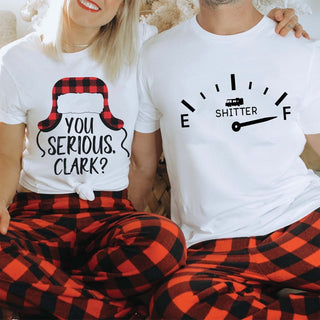 Couple Christmas You Serious Clark & Shitters Full Bella Graphic Tee - Limeberry Designs