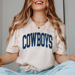 Cowboys Collegiate Letter Bella Graphic Tee - Limeberry Designs