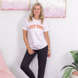Cozy Vibes Orange Comfort Color Graphic Tee - Limeberry Designs
