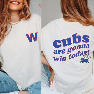 Cubs Are Gonna Win Today Front & Back Comfort Color Graphic Tee - Limeberry Designs