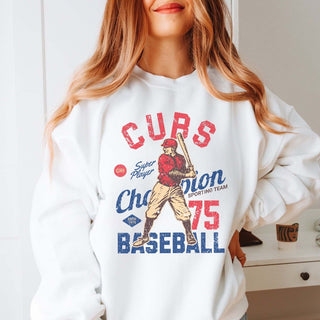 Cubs Vintage Baseball Wholesale Graphic Sweatshirt - Fast Shipping - Limeberry Designs