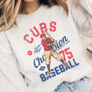 Cubs Vintage Baseball Wholesale Graphic Sweatshirt - Fast Shipping - Limeberry Designs