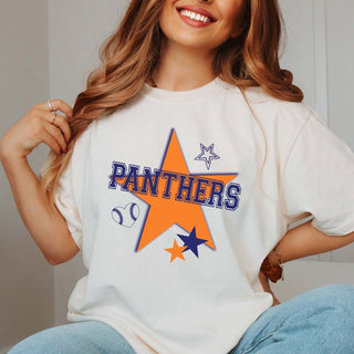 Custom Baseball Large Star Comfort Color Graphic Tee - Limeberry Designs