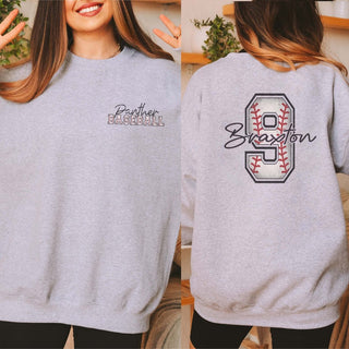 Custom Baseball Name Number Team Sweatshirt With Front And Back Designs - Limeberry Designs