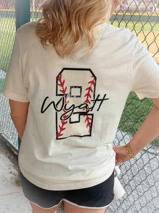 Custom Baseball Name Number Team Tee With Front And Back Design - Limeberry Designs