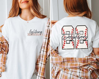 Custom Baseball Name Number Team Tee With Front And Back Design - Limeberry Designs