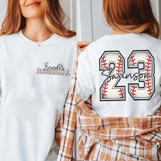 Custom Baseball Name Number Team Tee With Front And Back Design - Limeberry Designs