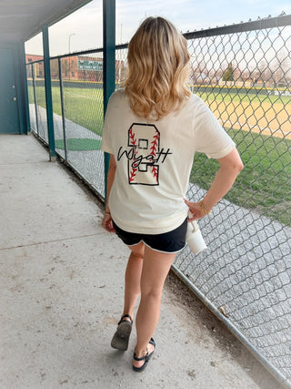 Custom Baseball Name Number Team Tee With Front And Back Design - Limeberry Designs