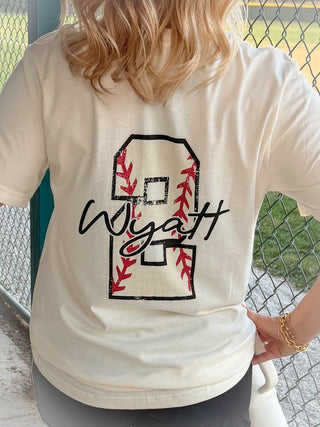 Custom Baseball Name Number Team Tee With Front And Back Design - Limeberry Designs