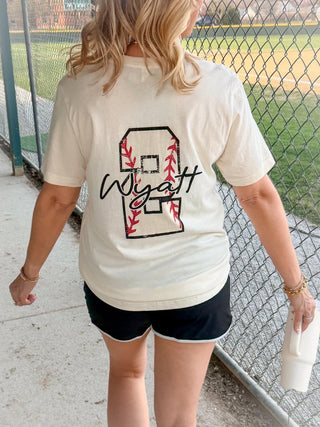 Custom Baseball Name Number Team Tee With Front And Back Design - Limeberry Designs