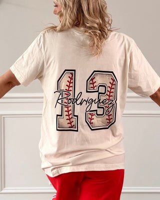 Custom Baseball Name Number Team Tee With Front And Back Design - Limeberry Designs