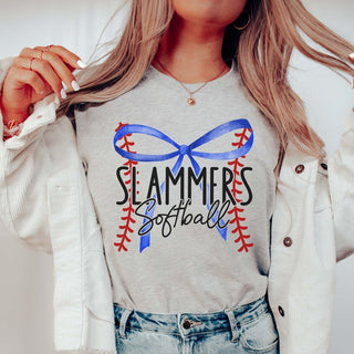 Custom Baseball or Softball Team with Bow Bella Graphic Tee - Limeberry Designs