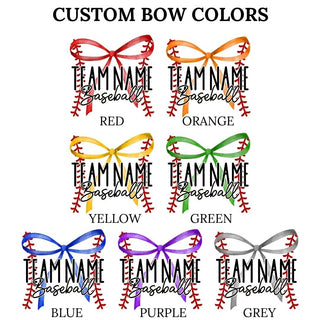 Custom Baseball or Softball Team with Bow Bella Graphic Tee - Limeberry Designs
