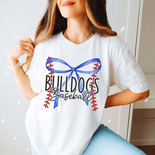 Custom Baseball or Softball Team with Bow Bella Graphic Tee - Limeberry Designs
