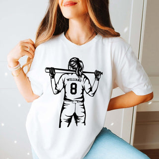 Custom Baseball / Softball Player Name + Number Bella Graphic Tee - Limeberry Designs