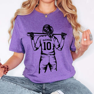 Custom Baseball / Softball Player Name + Number Bella Graphic Tee - Limeberry Designs
