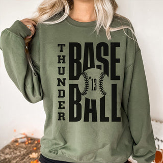 CUSTOM BASEBALL TEAM & NUMBER | Crew Sweatshirts - Limeberry Designs