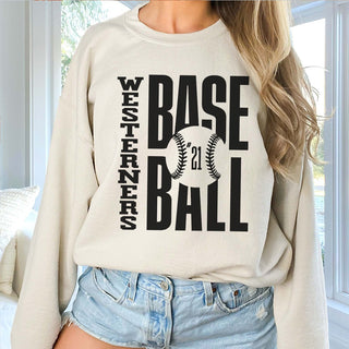 CUSTOM BASEBALL TEAM & NUMBER | Crew Sweatshirts - Limeberry Designs
