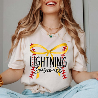 Custom Baseball Team With Bow Tee - Limeberry Designs