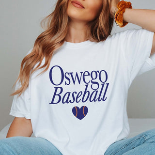 Custom Baseball With Heart Ball Comfort Color Graphic Tee - Limeberry Designs