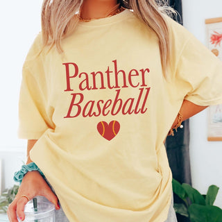 Custom Baseball With Heart Ball Comfort Color Graphic Tee - Limeberry Designs